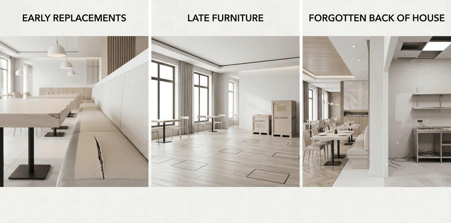 commercial interior design dubai budget mistakes like early replacements late furniture and forgotten back of house