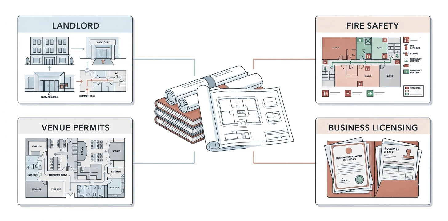 hospitality design firm approvals from landlord fire safety venue permits and business licensing