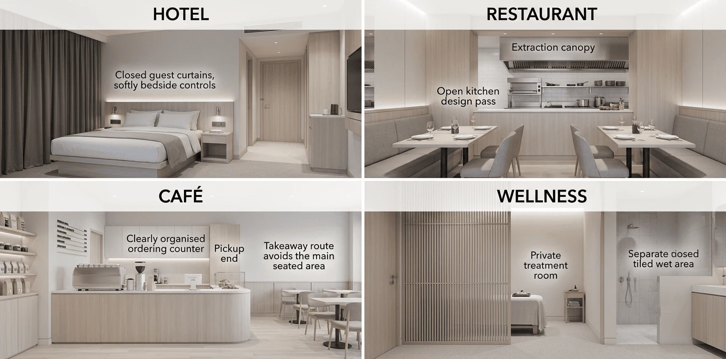 hotel interior design dubai compared with restaurant cafe and wellness space design